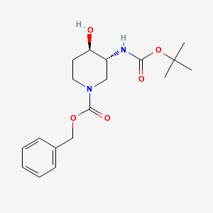 (3R,4R)-BENZYL3-(TERT-BUTOXYCARBONYLAMINO)-4-HYDROXYPIPERIDINE-1-CARBOXYLATE structure, CAS 1052715-76-0