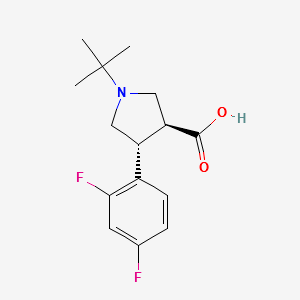 (3S,4R)-1-TERT-BUTYL-4-(2,4-DIFLUOROPHENYL)PYRROLIDINE-3-CARBOXYLICACID structure, CAS 455957-94-5