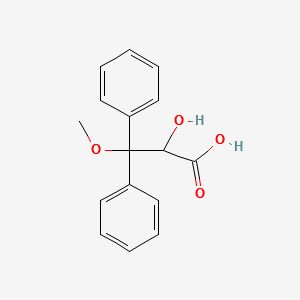 2-HYDROXY-3-METHOXY-3,3-DIPHENYLPROPANOICACID structure, CAS 178306-51-9
