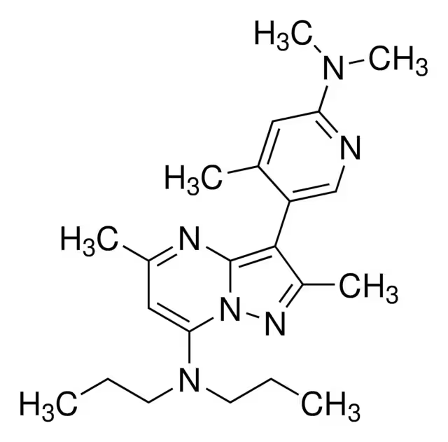 3-(6-(DIMETHYLAMINO)-4-METHYLPYRIDIN-3-YL)-2,5-DIMETHYL-N,N-DIPROPYLPYRAZOLO[1,5-A]PYRIMIDIN-7-AMINE structure, CAS 195055-03-9