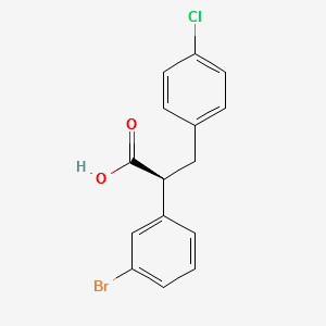 (S)-2-(3-BROMOPHENYL)-3-(4-CHLOROPHENYL)PROPANOICACID structure, CAS 1002752-55-7