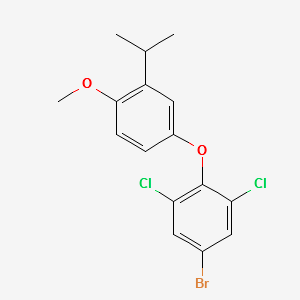 5-BROMO-1,3-DICHLORO-2-(3-ISOPROPYL-4-METHOXYPHENOXY)BENZENE structure, CAS 525575-58-0