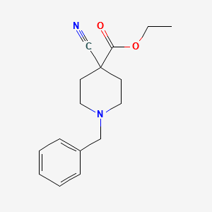 1-Benzyl-4-cyano-4-piperidinecarboxylicacidethylester structure, CAS 123730-67-6