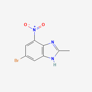 6-BROMO-2-METHYL-4-NITRO-1H-BENZO[D]IMIDAZOLE structure, CAS 713530-56-4