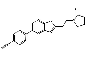 (R)-4-(2-(2-(2-METHYLPYRROLIDIN-1-YL)ETHYL)BENZOFURAN-5-YL)BENZONITRILE structure, CAS 460746-46-7