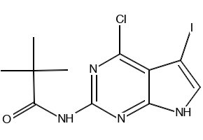 N-(4-Chloro-5-Iodo-7H-Pyrrolo[2,3-D]Pyrimidin-2-Yl)-2,2-Dimethylpropionamide structure, CAS 149765-16-2