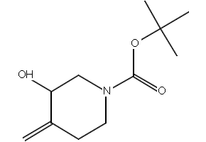 Tert-Butyl-3-Hydroxy-4-Methyleneiperidine-1-Carboxylate structure, CAS 159635-22-0