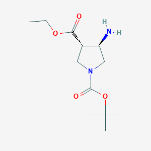 Trans-4-Amino-1-N-Boc-3-Pyrrolidinecarboxylicacidethylester structure, CAS 362489-56-3