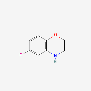 6-Fluoro-3,4-dihydro-2H-benzo[1,4]oxazine structure, CAS 105655-00-3