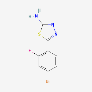 5-(4-Bromo-2-fluorophenyl)-1,3,4-thiadiazol-2-amine structure, CAS 299937-74-9