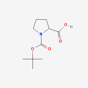 1-(Tert-butoxycarbonyl)pyrrolidine-2-carboxylicacid structure, CAS 59433-50-0