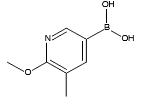 (6-Methoxy-5-methyl-pyridin-3-yl)-Boronicacid structure, CAS 1083168-99-3