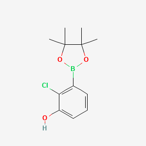2-Chloro-3-(4,4,5,5-tetramethyl-[1,3,2]dioxaborolan-2-yl)-phenol structure, CAS 1151564-17-8