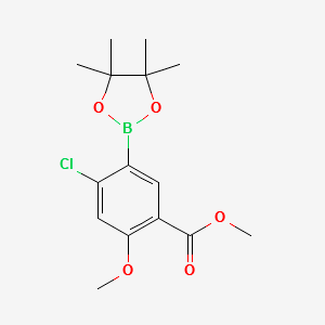 4-Chloro-2-methoxy-5-(4,4,5,5-tetramethyl-[1,3,2]dioxaborolan-2-yl)-benzoicacidmethylester structure, CAS 1070892-90-8
