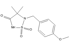 5-(4-METHOXY-BENZYL)-4,4-DIMETHYL-1,1-DIOXO-1L6-[1,2,5]THIADIAZOLIDIN-3-ONE structure, CAS 283587-22-4