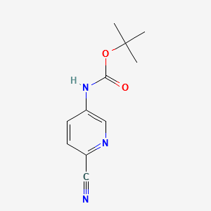 (6-Cyano-pyridin-3-yl)-carbamicacidtert-butylester structure, CAS 814263-30-4