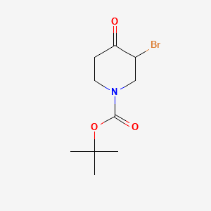 3-Bromo-4-oxo-piperidine-1-carboxylicacidtert-butylester structure, CAS 188869-05-8
