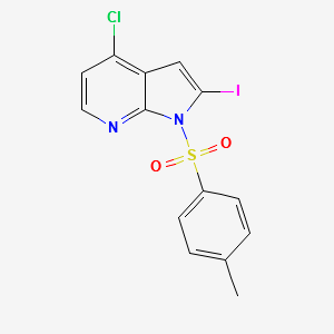 4-CHLORO-2-IODO-1-TOSYL-1H-PYRROLO[2,3-B]PYRIDINE structure, CAS 348640-26-6