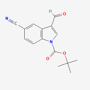 1-Boc-5-cyano-3-formylindole structure, CAS 914348-93-9