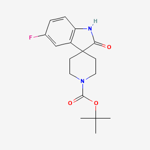 1'-Boc-5-fluoro-1,2-dihydro-2-oxo-spiro[3H-indole-3,4'-piperidine] structure, CAS 866028-06-0