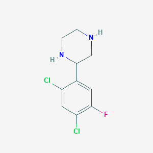 2-(2,4-Dichloro-5-fluorophenyl)piperazine structure, CAS 914348-92-8