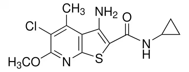 3-AMINO-5-CHLORO-N-CYCLOPROPYL-6-METHOXY-4-METHYLTHIENO[2,3-B]PYRIDINE-2-CARBOXAMIDE structure, CAS 886047-13-8