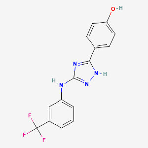 4-(5-(3-(trifluoromethyl)phenylamino)-4H-1,2,4-triazol-3-yl)phenol structure, CAS 877874-79-8