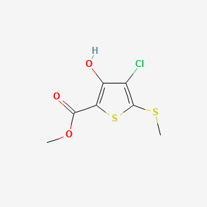 methyl4-chloro-3-hydroxy-5-(methylthio)thiophene-2-carboxylate structure, CAS 104386-68-7