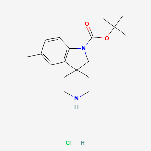 tert-butyl5-methylspiro[indoline-3,4'-piperidine]-1-carboxylatehydrochloride structure, CAS 878167-54-5