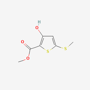 methyl3-hydroxy-5-(methylthio)thiophene-2-carboxylate structure, CAS 104386-67-6