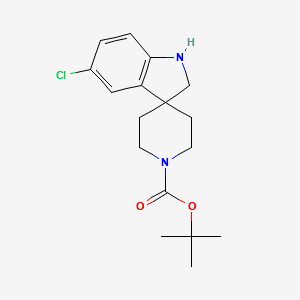 tert-butyl5-chlorospiro[indoline-3,4'-piperidine]-1'-carboxylate structure, CAS 637362-21-1