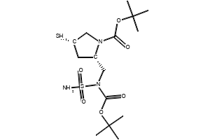 (2s,4s)-1-t-butoxycarbonyl-2-(N-T-butoxycarbonyl-N-sulfamoylamino)methyl-4-mercapto-pyrrolidine structure, CAS 148017-44-1