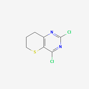 2,4-dichloro-7,8-dihydro-6H-thiopyrano[3,2-d]pyrimidine structure, CAS 87466-23-7