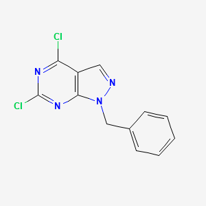 1-benzyl-4,6-dichloro-1H-pyrazolo[3,4-d]pyrimidine structure, CAS 50270-30-9