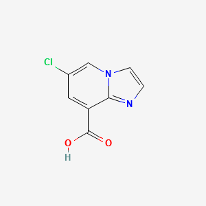 6-chloroimidazo[1,2-a]pyridine-8-carboxylicacid structure, CAS 155735-02-7