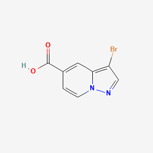 3-bromopyrazolo[1,5-a]pyridine-5-carboxylicacid structure, CAS 876379-79-2