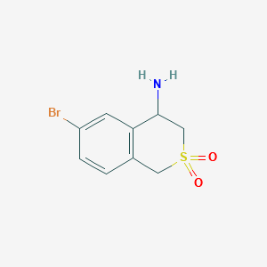 6-bromo-3,4-dihydro-1H-S,S-Di-oxo-isothiochromen-4-aminehydrochloride structure, CAS 916420-32-1
