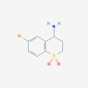 6-bromo-3,4-dihydro-2H-S,S-Di-oxo-thiochromen-4-aminehydrochloride structure, CAS 916420-34-3