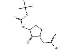 2-(3-(tert-butoxycarbonylamino)-2-oxopyrrolidin-1-yl)aceticacid structure, CAS 116339-45-8