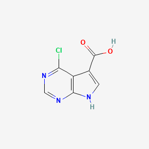 4-chloro-7H-pyrrolo[2,3-d]pyrimidine-5-carboxylicacid structure, CAS 186519-92-6