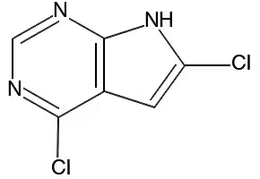 4,6-dichloro-2-(methylthio)-7H-pyrrolo[2,3-d]pyrimidine structure, CAS 90662-12-7