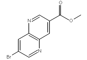 methyl7-bromo-1,5-naphthyridine-3-carboxylate structure, CAS 958334-24-2