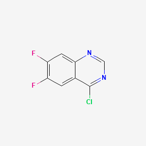 4-chloro-6,7-difluoroquinazoline structure, CAS 625080-60-6