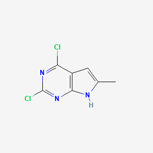 2,4-Dichloro-6-methyl-7H-pyrrolo[2,3-d]pyrimidine structure, CAS 1192711-71-9