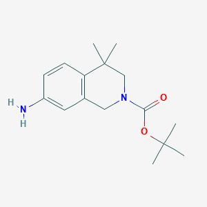 tert-butyl7-amino-4,4-dimethyl-3,4-dihydroisoquinoline-2(1H)-carboxylate structure, CAS 645418-66-2