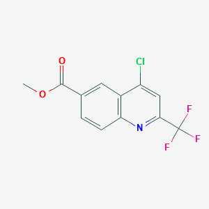 methyl4-chloro-2-(trifluoromethyl)quinoline-6-carboxylate structure, CAS 958332-63-3