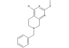 7-benzyl-4-chloro-2-(trifluoromethyl)-5,6,7,8-tetrahydropyrido[3,4-d]pyrimidine structure, CAS 647863-01-2