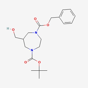 1-tert-butyl4-benzyl6-(hydroxymethyl)-1,4-diazepane-1,4-dicarboxylate structure, CAS 1105187-33-4