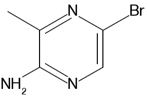 2-Amino-5-bromo-3-methylpyrazine structure, CAS 74290-67-8