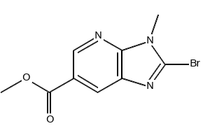 2-bromo-3-methyl-3H-imidazo[4,5-b]pyridine-6-carboxylate structure, CAS 1187830-49-4